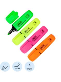 Набор текстовыделителей Attache Palette 1-5мм набор 4цв HL6010
