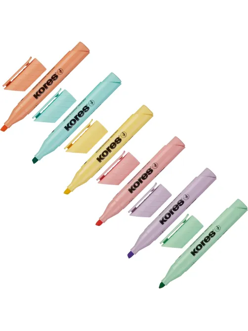 Набор текстовыделителей Kores High Liner Plus пастель 6цв.36060.01