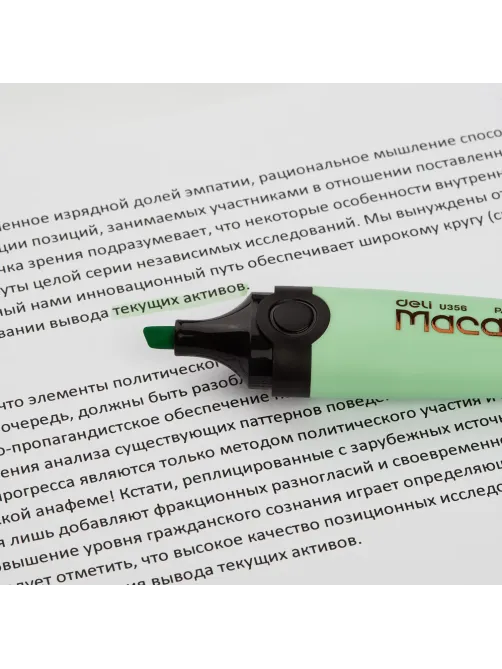 Маркер текстовыделитель Macaron, скошенный наконечник, 1-5 мм, зеленый