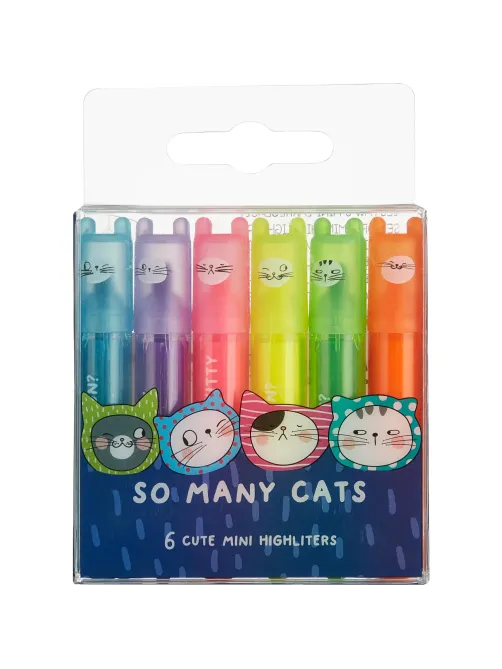 Набор текстовыделителей M&G SO MANY CATS мини 6цв аромат AHM22574