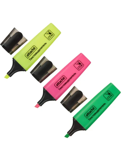 Набор текстовыделителей Attache Colored 1-5мм набор 3цв