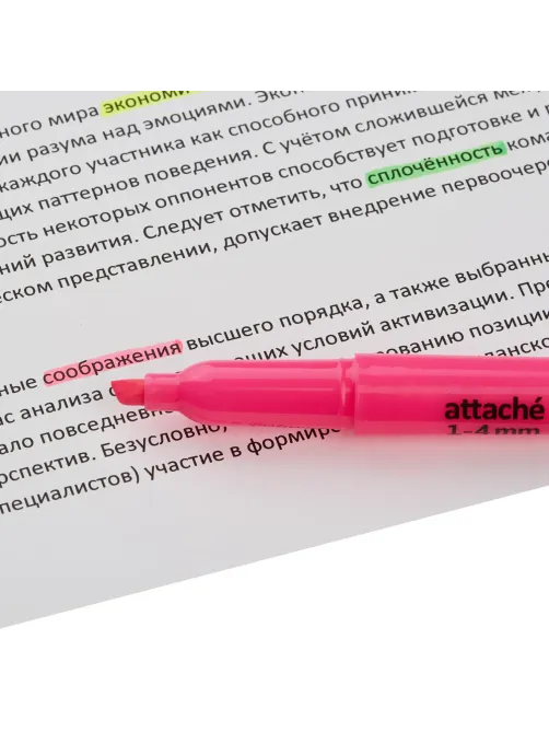 Маркер текстовыделитель розовый 1-3,9мм