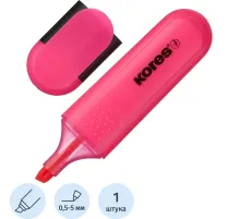 Маркер текстовыделитель Kores BRIGHT LINER PLUS, скош након, 0,5-5мм, розов
