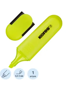 Маркер текстовыделитель Kores BRIGHT LINER PLUS, скош након, 0,5-5 мм, желт