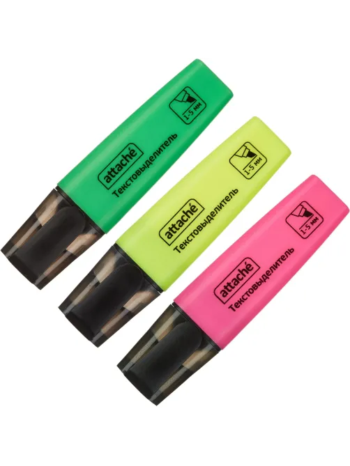 Набор текстовыделителей Attache Colored 1-5мм набор 3цв