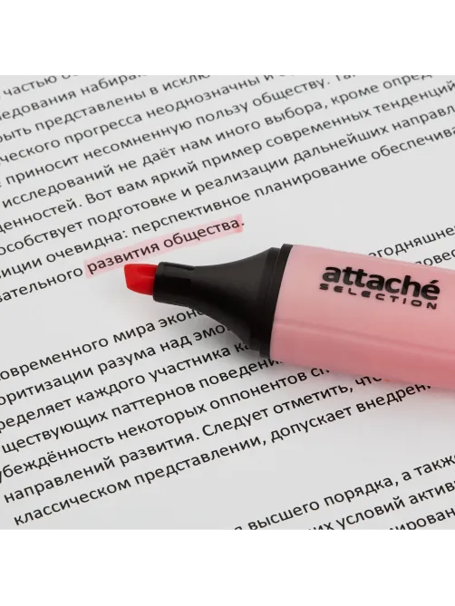 Маркер текстовыделитель Attache Selection Pastel 1-5 мм розовый