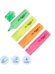 Набор текстовыделителей Deli ES622 Delight скошенный 1-5мм 4цв/наб. ассорт
