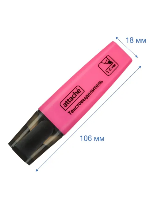 Маркер текстовыделитель Attache Colored 1-5мм розовый