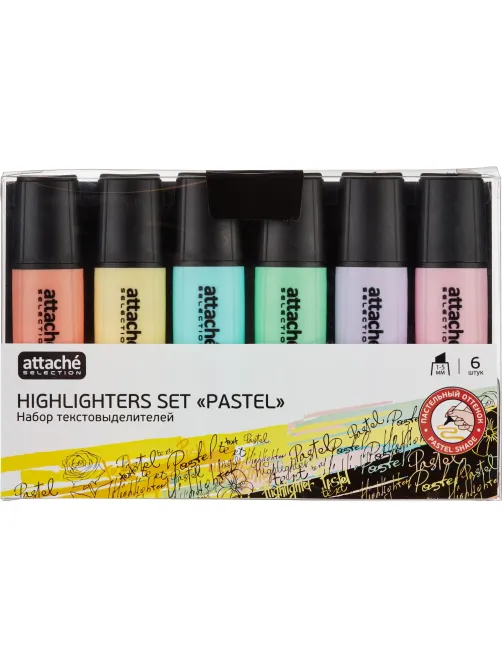 Набор текстовыделителей Attache Selection Pastel 1-5 мм 6 цветов