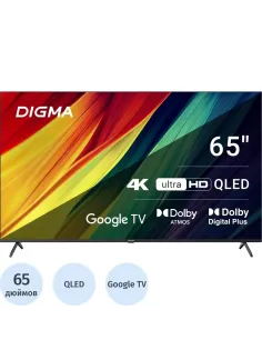 Телевизор Digma DM-LED65UQB31, QLED, смарт (Google TV)