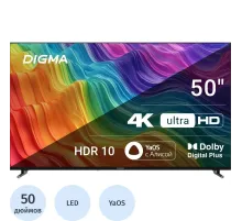 Телевизор Digma DM-LED50UBB33, UHD, смарт(Яндекс.ТВ)