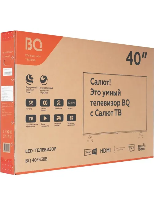 Телевизор BQ 40FS38B, FHD ready, смарт (Салют ТВ)