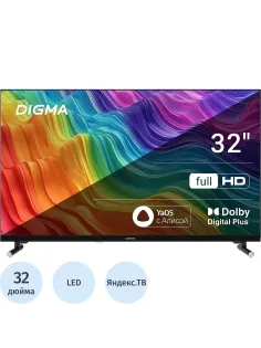 Телевизор Digma DM-LED32SBB33, FHD, смарт (Яндекс.ТВ)