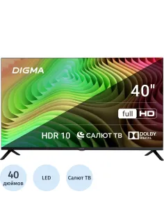 Телевизор Digma DM-LED40SBB36, FHD, смарт (Салют ТВ)