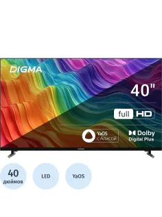 Телевизор Digma DM-LED40SBB33, FHD, смарт (Яндекс.ТВ)