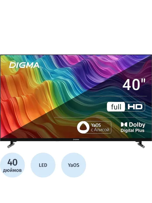 Телевизор Digma DM-LED40SBB33, FHD, смарт (Яндекс.ТВ)
