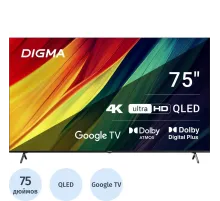Телевизор Digma DM-LED75UQB31, QLED, смарт (Google TV)