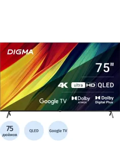 Телевизор Digma DM-LED75UQB31, QLED, смарт (Google TV)
