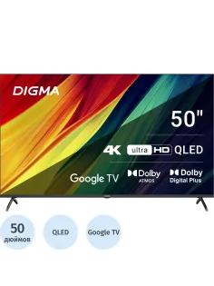 Телевизор Digma DM-LED50UQB31, QLED, смарт (Google TV)