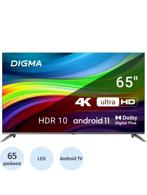 Телевизор Digma DM-LED65UBB41, смарт (Android TV)