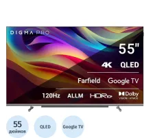 Телевизор Digma Pro 55L, QLED, UHD, Smart (Google TV)