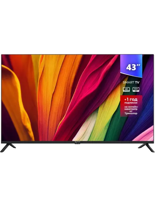 Телевизор Триколор H43UC2, SMART TV, 43, Ultra HD, 4K, голос, черный
