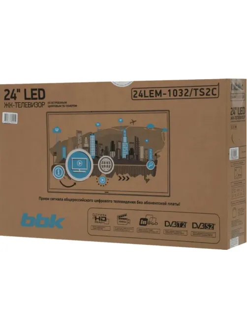 Телевизор  BBK LED 24 24LEM-1032/TS2C (B) HD 60Hz DVB-T2 DVB-C DVB-S2 USB