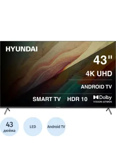 Телевизор Hyundai H-LED43BU7009, UHD, смарт (Android TV)