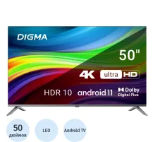 Телевизор Digma DM-LED50UBB41, UHD, смарт (Android TV)