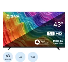 Телевизор Digma DM-LED43SBB33, FHD, смарт (Яндекс.ТВ)