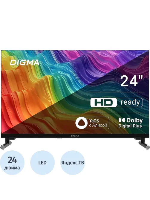 Телевизор Digma DM-LED24SBB32, HD ready, смарт (Яндекс.ТВ)