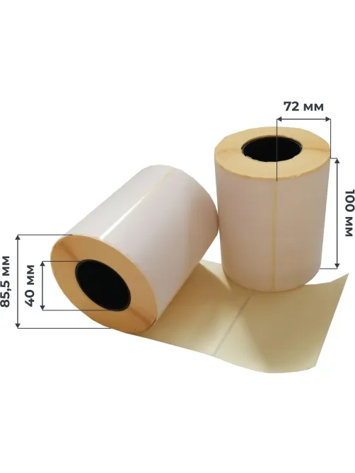 Термоэтикетки ЭКО 100х72, 500 шт/рул, вт.40, 8 рул/уп (спайка)