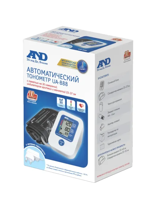 Тонометр AND UA-888AC  стандартная манжета 23-37, с адаптером