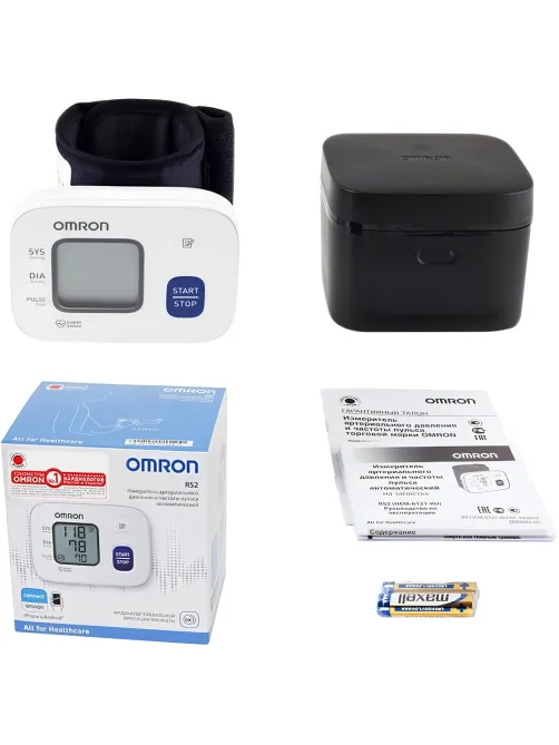 Тонометр OMRON RS2 на запястье с поверкой