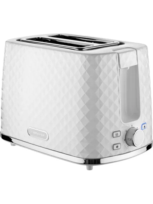 Тостер Brayer BR2101, 930 Вт, 7 реж, автодогр, размор, автоотключ,2 тоста