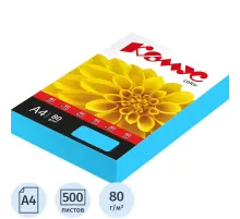 Бумага цветная Комус Color (голубой интенсив), 80г, А4, 500 л.