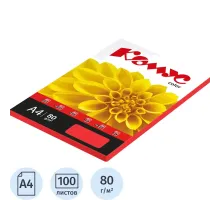 Бумага цветная Комус Color (красный интенсив), 80г, А4, 100 л.