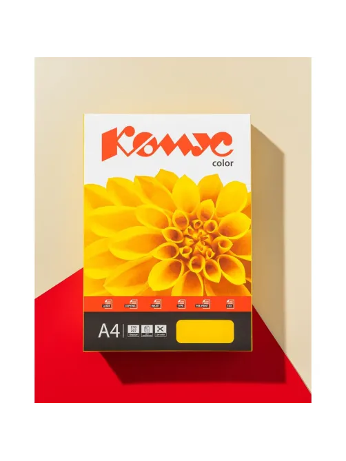 Бумага цветная Комус Color (лимон интенсив), 80г, А4, 500 л.