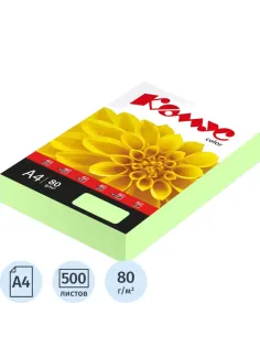 Бумага цветная Комус Color (зеленая пастель), 80г, А4, 500 л.