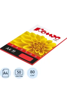 Бумага цветная Комус Color (красный интенсив), 80г, А4, 50 л.