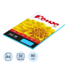 Бумага цветная Комус Color (голубой интенсив), 80г, А4, 50 л.