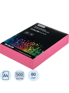 Бумага цветная Attache (розовый интенсив), 80г, А4, 500 л