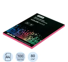 Бумага цветная Attache (розовый интенсив), 80г, А4, 100  л