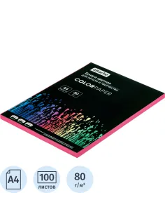 Бумага цветная Attache (розовый интенсив), 80г, А4, 100  л