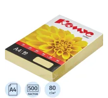 Бумага цветная Комус Color (желтая пастель), 80г, А4, 500 л.