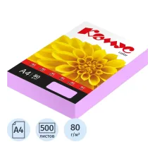 Бумага цветная Комус Color (лаванда пастель), 80г, А4, 500 л.