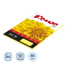Бумага цветная Комус Color (желтая пастель), 80г, А4, 50 л.