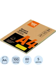 Бумага цветная Выбор есть (А4,80г,микс интенсив) пачка 100л