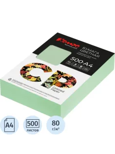 Бумага цветная Комус CP (А4,80г,зеленый пастель MG28) пачка 500л