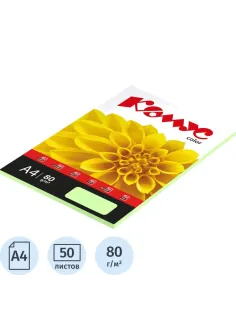 Бумага цветная Комус Color (зеленая пастель), 80г, А4, 50 л.